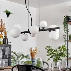 hofstein Chehalis Suspension, Boule lumineuse, Suspension Blanc, 8 lumières
