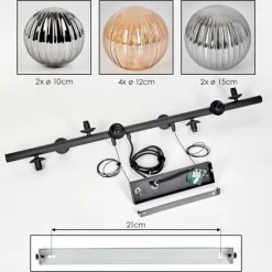hofstein Chehalis Suspension, Boule lumineuse, Suspension Ambre, Fumé, 8 lumières