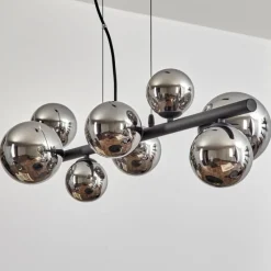 hofstein Chehalis Suspension, Boule lumineuse, Suspension Chrome, Fumé, 8 lumières