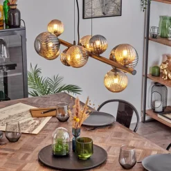 hofstein Chehalis Suspension, Boule lumineuse, Suspension Ambre, Fumé, 10 lumières