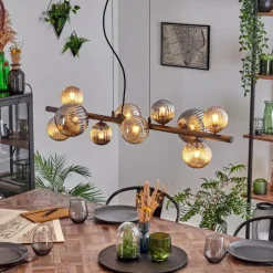 hofstein Chehalis Suspension, Boule lumineuse, Suspension Ambre, Fumé, 10 lumières