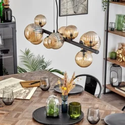 hofstein Chehalis Suspension, Boule lumineuse, Suspension Ambre, 10 lumières