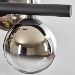 hofstein Chehalis Suspension, Boule lumineuse, Suspension Chrome, Clair, Fumé, 8 lumières