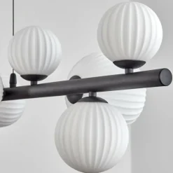 Lampes À Boules-hofstein Chehalis Suspension, Boule lumineuse, Suspension Blanc, 10 lumières
