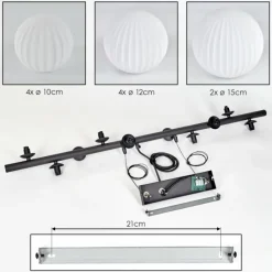 Lampes À Boules-hofstein Chehalis Suspension, Boule lumineuse, Suspension Blanc, 10 lumières