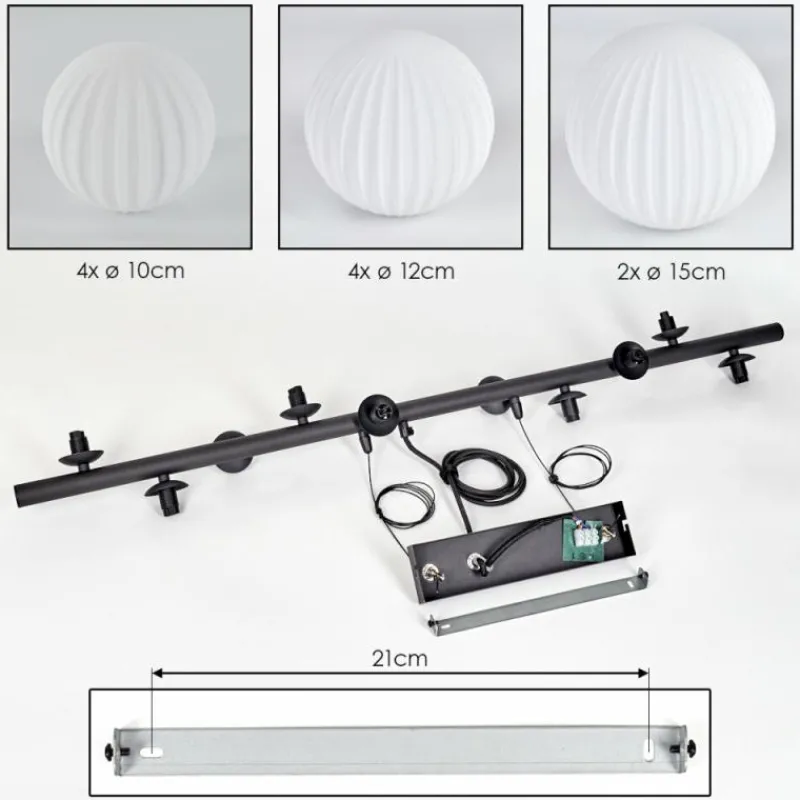 Lampes À Boules-hofstein Chehalis Suspension, Boule lumineuse, Suspension Blanc, 10 lumières