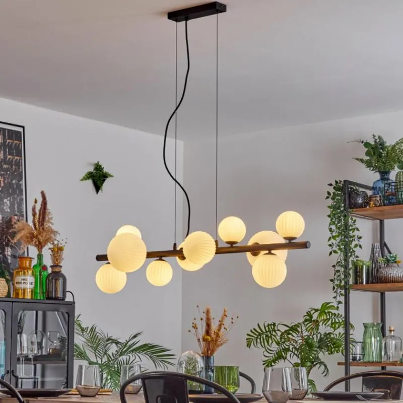 Lampes À Boules-hofstein Chehalis Suspension, Boule lumineuse, Suspension Blanc, 10 lumières