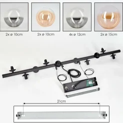 hofstein Chehalis Suspension, Boule lumineuse, Suspension Ambre, Clair, Fumé, 10 lumières