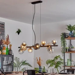 hofstein Chehalis Suspension, Boule lumineuse, Suspension Ambre, Clair, Fumé, 10 lumières