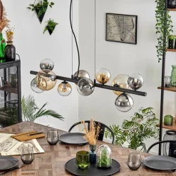 hofstein Chehalis Suspension, Boule lumineuse, Suspension Ambre, Clair, Fumé, 10 lumières