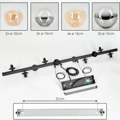 hofstein Chehalis Suspension, Boule lumineuse, Suspension Ambre, Clair, Fumé, 10 lumières
