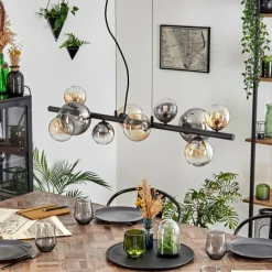 hofstein Chehalis Suspension, Boule lumineuse, Suspension Ambre, Clair, Fumé, 10 lumières