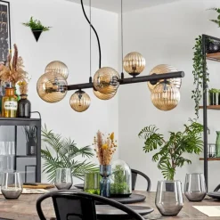 hofstein Chehalis Suspension, Boule lumineuse, Suspension Ambre, 8 lumières