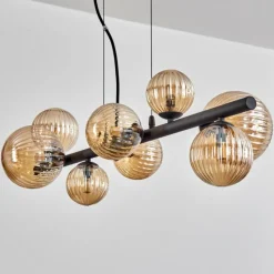 hofstein Chehalis Suspension, Boule lumineuse, Suspension Ambre, 8 lumières