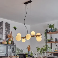 Lampes Vintages & Rétros-hofstein Chehalis Suspension, Boule lumineuse, Suspension Blanc, 8 lumières