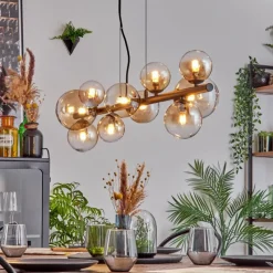 hofstein Chehalis Suspension, Boule lumineuse, Suspension Ambre, Clair, 10 lumières