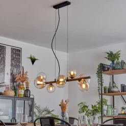 hofstein Chehalis Suspension, Boule lumineuse, Suspension Ambre, Clair, 8 lumières