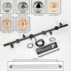 hofstein Chehalis Suspension, Boule lumineuse, Suspension Ambre, Fumé, 8 lumières