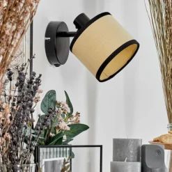 hofstein Chellas Applique murale Noir, 1 lumière