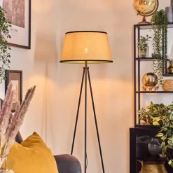 Luminaires Scandinaves-hofstein Chellas Lampadaire beige, Noir, 1 lumière