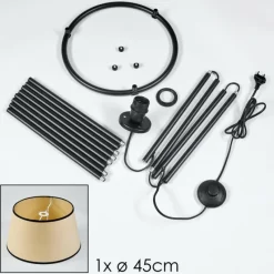 hofstein Chellas Lampadaire beige, Noir, 1 lumière* Lampadaires Et Lampes Sur Pied