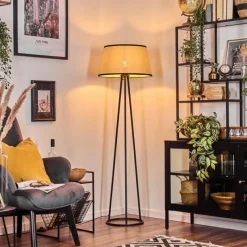 hofstein Chellas Lampadaire beige, Noir, 1 lumière* Lampadaires Et Lampes Sur Pied