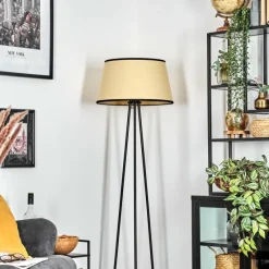 hofstein Chellas Lampadaire beige, Noir, 1 lumière* Lampadaires Et Lampes Sur Pied