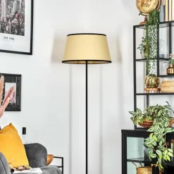 Style Boho-Chic-hofstein Chellas Lampadaire beige, Noir, 1 lumière
