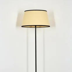 Style Boho-Chic-hofstein Chellas Lampadaire beige, Noir, 1 lumière