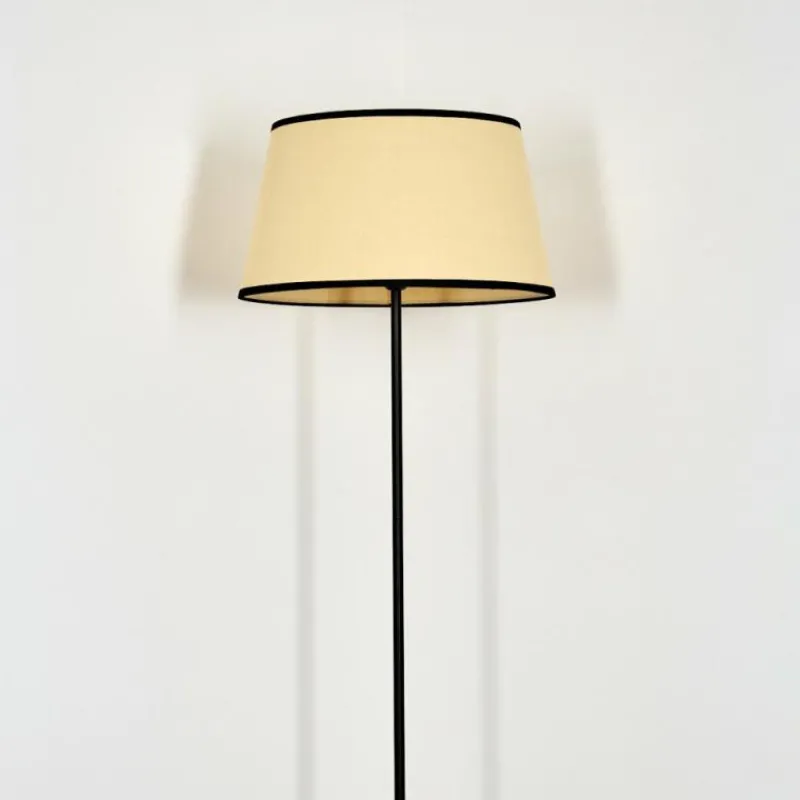 Style Boho-Chic-hofstein Chellas Lampadaire beige, Noir, 1 lumière