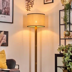 Luminaires Scandinaves-hofstein Chellas Lampadaire Brun, Écru, Noir, 1 lumière