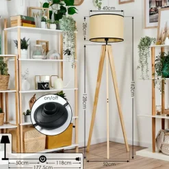 Luminaires Scandinaves-hofstein Chellas Lampadaire Écru, 1 lumière