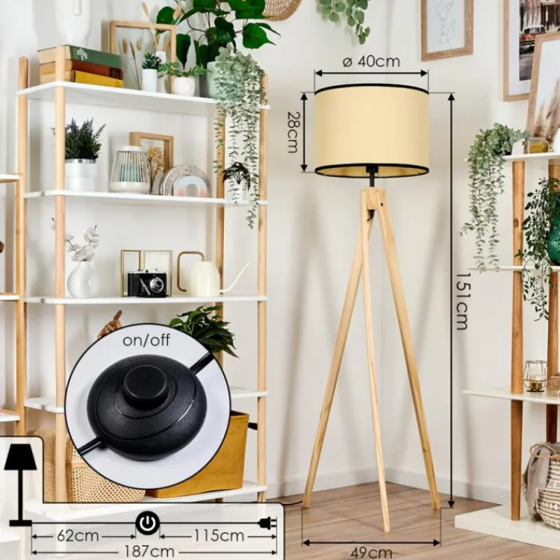 Luminaires Scandinaves-hofstein Chellas Lampadaire Écru, 1 lumière