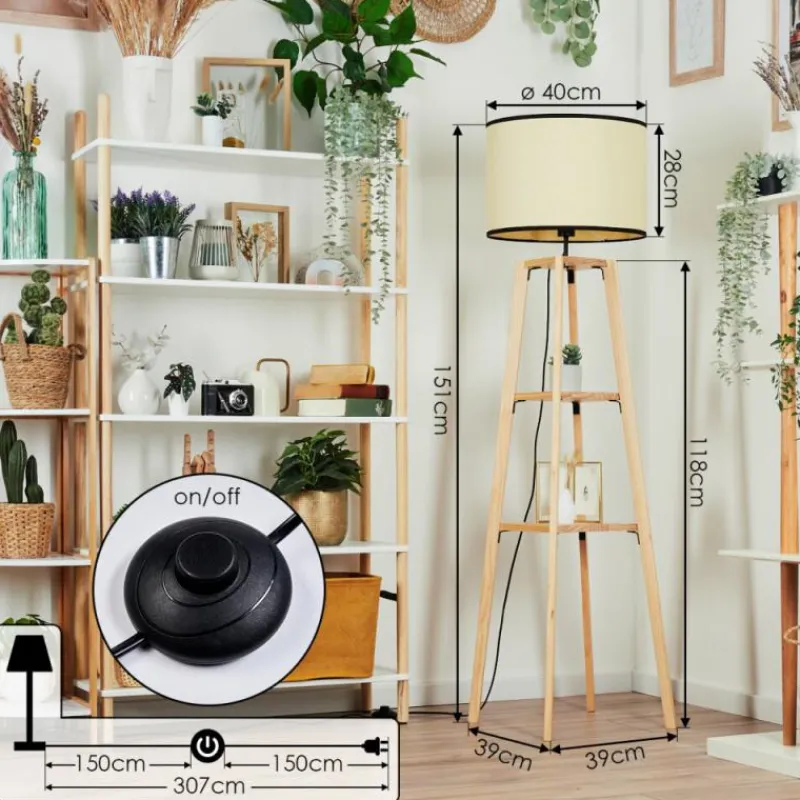 Luminaires Scandinaves-hofstein Chellas Lampadaire Écru, 1 lumière