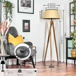 Luminaires Scandinaves-hofstein Chellas Lampadaire Écru, 1 lumière