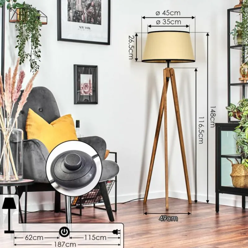 Luminaires Scandinaves-hofstein Chellas Lampadaire Écru, 1 lumière