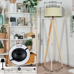 Luminaires Scandinaves-hofstein Chellas Lampadaire Écru, 1 lumière