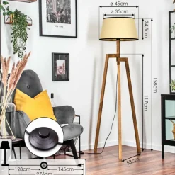 hofstein Chellas Lampadaire Écru, 1 lumière