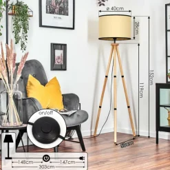 Luminaires Scandinaves-hofstein Chellas Lampadaire Écru, 1 lumière