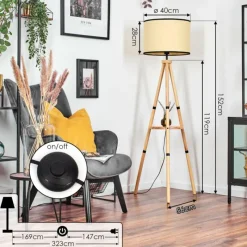 Luminaires Scandinaves-hofstein Chellas Lampadaire Écru, 1 lumière