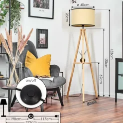 Luminaires Scandinaves-hofstein Chellas Lampadaire Écru, 1 lumière