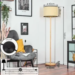 Luminaires Scandinaves-hofstein Chellas Lampadaire Écru, 1 lumière