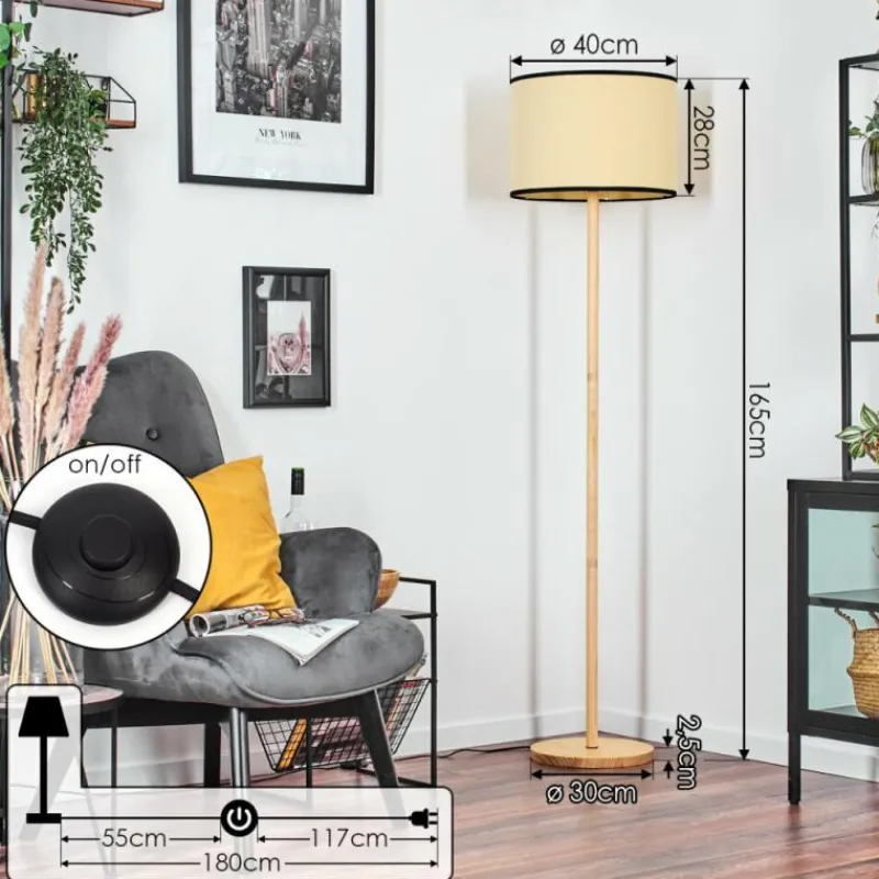 Luminaires Scandinaves-hofstein Chellas Lampadaire Écru, 1 lumière