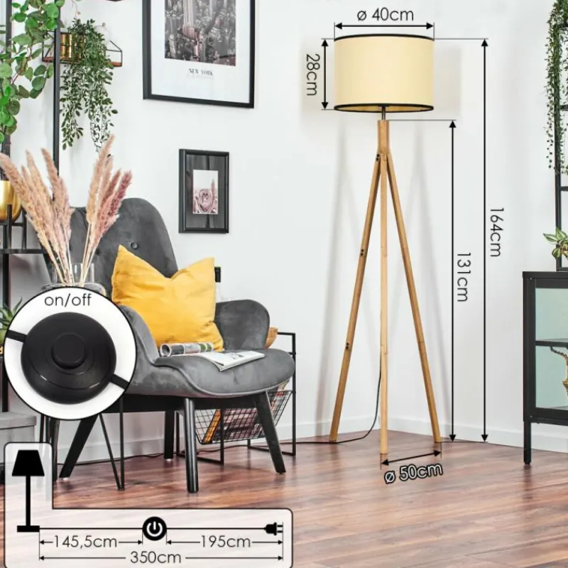 Luminaires Scandinaves-hofstein Chellas Lampadaire Écru, 1 lumière