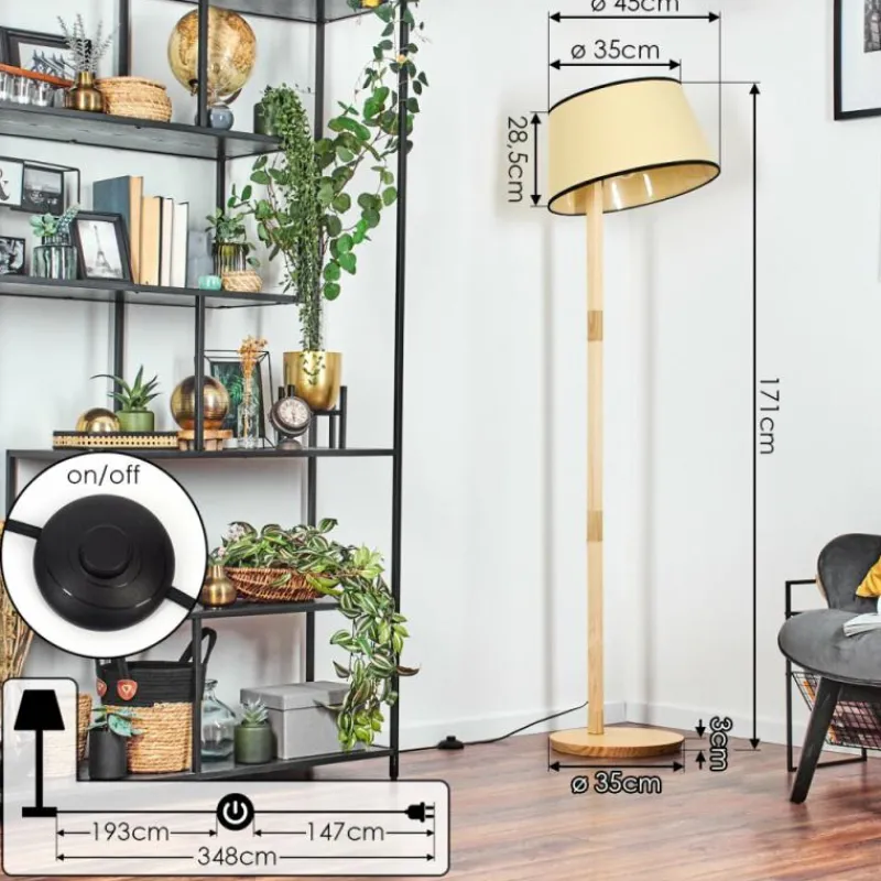 Luminaires Scandinaves-hofstein Chellas Lampadaire Écru, 1 lumière