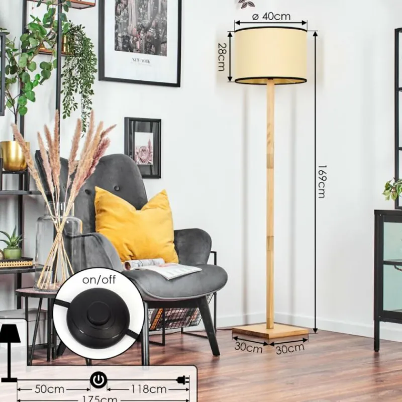 Luminaires Scandinaves-hofstein Chellas Lampadaire Écru, 1 lumière