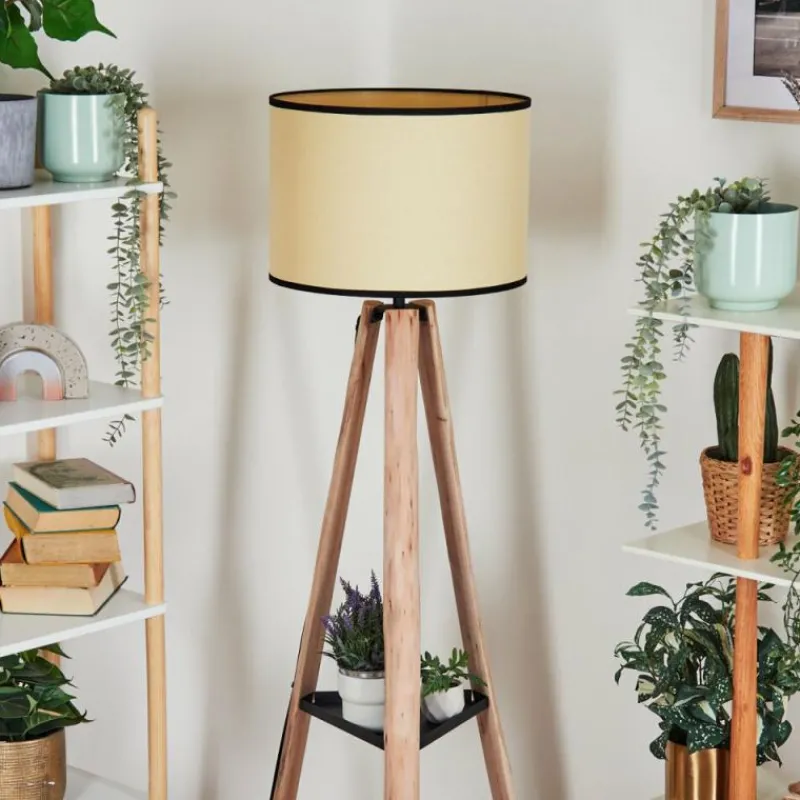 Luminaires Scandinaves-hofstein Chellas Lampadaire Écru, Noir, 1 lumière