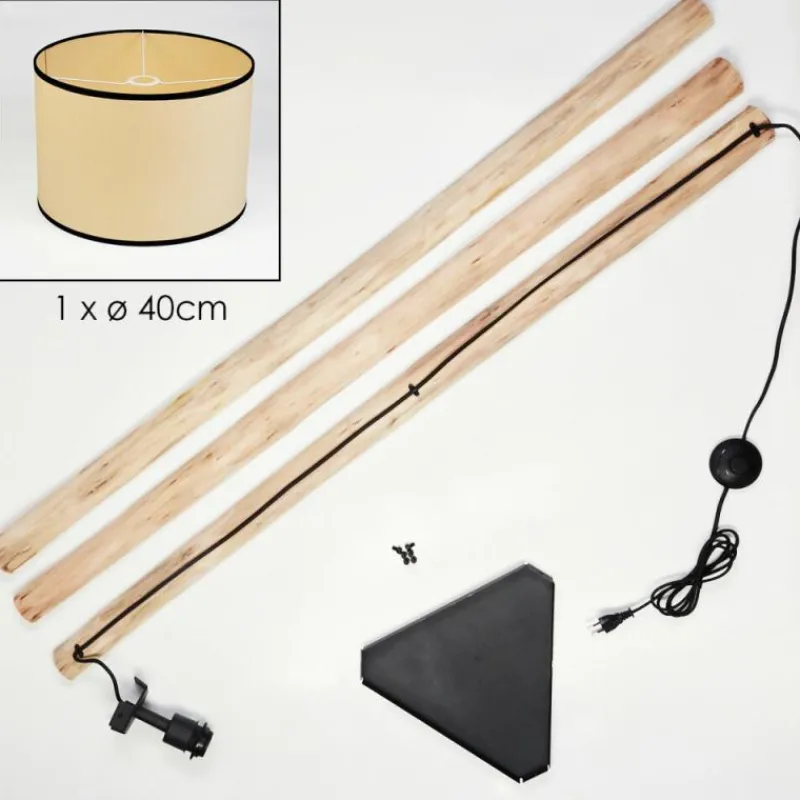 Luminaires Scandinaves-hofstein Chellas Lampadaire Écru, Noir, 1 lumière