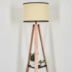 Luminaires Scandinaves-hofstein Chellas Lampadaire Écru, Noir, 1 lumière