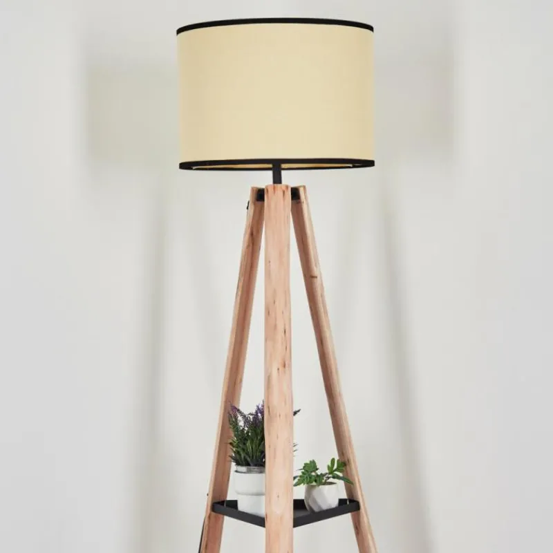 Luminaires Scandinaves-hofstein Chellas Lampadaire Écru, Noir, 1 lumière